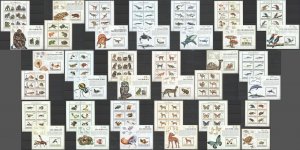 B0021 2009 Comoros Fauna Birds Butterflies Dinosaurs Animals ! 19Bl+19Kb Mnh