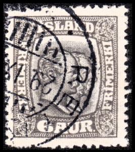 ICELAND 103 6 aur. gray & gray brown two kings 1915  VF U