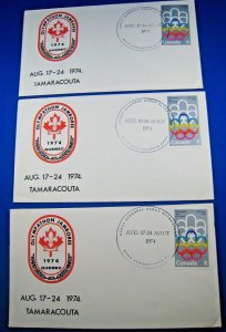 CANADA 1974  -  SCOTT # 623  COVERS  -  LOT OF 3        (GG-C28)