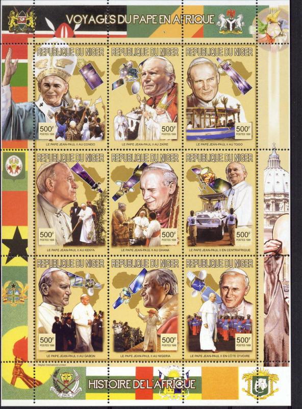 Niger 1998 POPE JOHN PAUL II VISIT AFRICAN NATIONS Sheet Perforated Mint (NH)