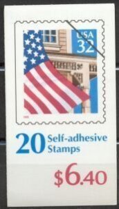 US#BK228 MNH Flag Over A Porch Unexploded Booklet