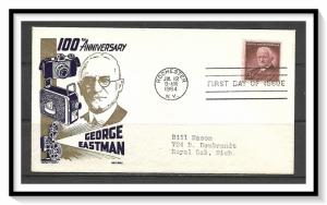 US #1062 George Eastman Cachet Craft Boll FDC