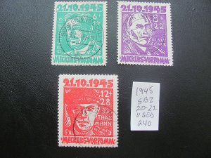 GERMANY SBZ MECKLENBURG 1945 USED  MI. 20-22 SET  240 EUROS (119)