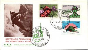 Italy FDC 1972 - Centenary Foundation of the Alpine Corps - Rome - F42693