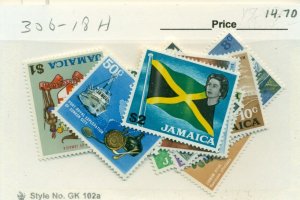 JAMAICA #306-18, Mint Hinged, Scott $14.70