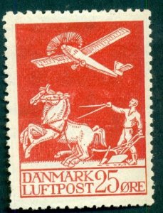 DENMARK #C3 (215) 25ore Airmail, og, NH, VF, Scott $115.00