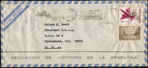 Argentina Buenos Aires to Carbondale USA Airmail Cover Latin America Postage