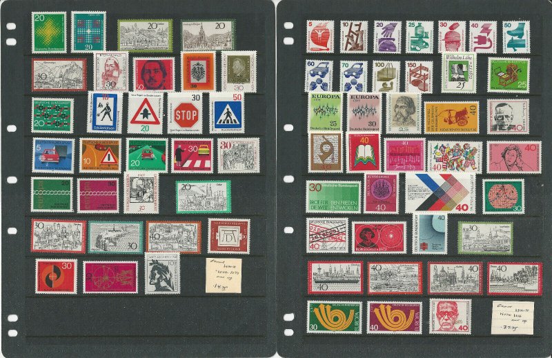 Germany Stamp Collection on 18 Stock Pages, 1966-1990 Mint NH Sets, JFZ