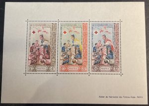 LAOS # 87a--MINT NEVER/HINGED---MINI-SHEET OF 3---1963