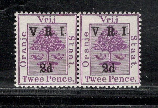 ORANGE RIVER COLONY  SC#46E + 46I PAIR THICK 'V'+NORMAL FVF/LH