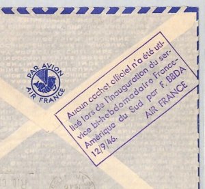 FRANCE Air Mail 1946 Cover FIRST BI-WEEKLY FLIGHT BRAZIL Rio-Paris CACHET YZ97