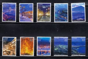 Japan 2015 Sc#3965a-j Japanese Night Views, Series 1 used