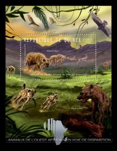 GUINEA - 2012 -Endangered Animals in W. Africa-Perf Souv Sheet-Mint Never Hinged