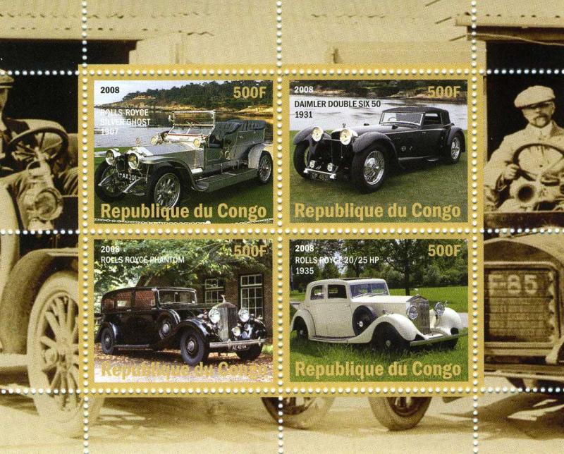 Classic CARS Sheet (4) Perforated Mint (NH)