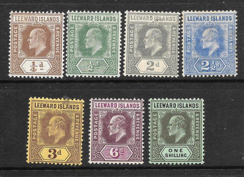 LEEWARD ISLANDS 1907     KEVII  PART SET   MLH   