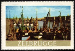 Vintage Belgium Poster Stamp Zeebrugge Port and Seaside Resort MNH