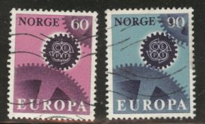 Norway Scott 504-505 used 1967 Europa set