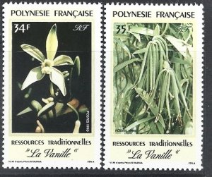 French Polynesia #530-31 Vanilla Orchid (1990) NH