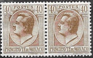 Monaco Scott 72 40c Prince Louis II pair (1924-1933) MNH