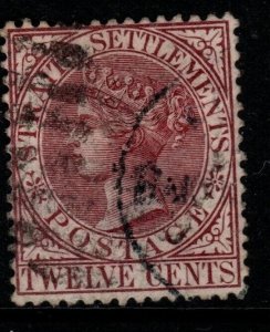 MALAYA PERLIS SG102 1894 12c CLARET FINE USED