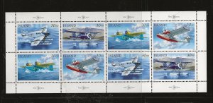 ICELAND Sc 776B NH PANE OF 1993 - AVIATION. Sc$22.50