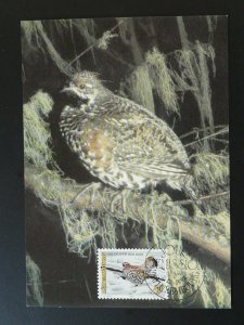 bird hazel grouse maximum card Luxembourg 1992