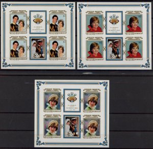 [Hip4293] Aitutaki 1982 Lady Di good the 3 sheets very fine MNH imperf val $45