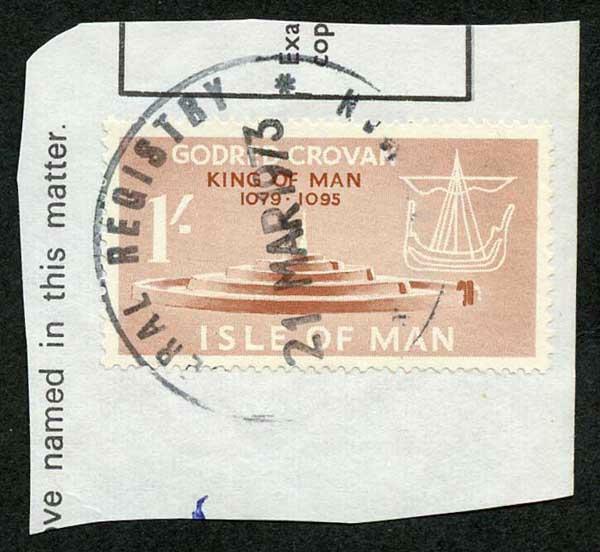 Isle of Man 1/- Brown QEII Pictorial Revenues CDS On Piece