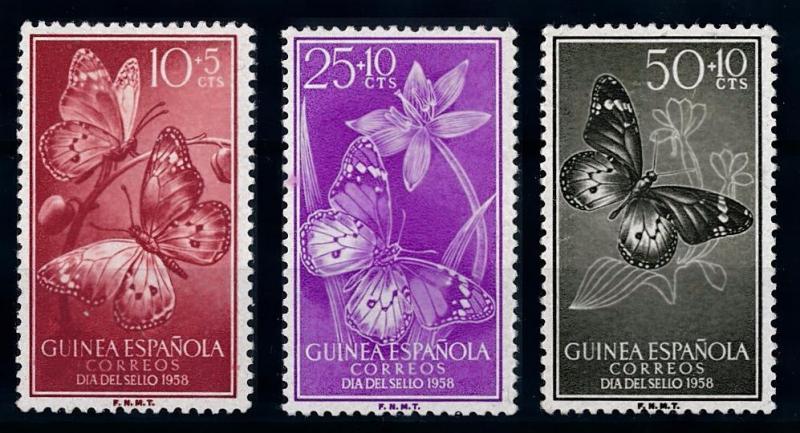 [65619] Spanish Colony Guinea 1958 Butterflies  MLH