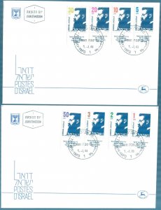 Israel 1986 Definitive Dr. Th. Herzl Sc. 922-9 2 FDC