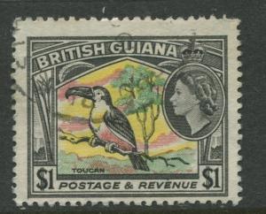 British Guiana - Scott 265 - QEII Definitive Issue -1954 - FU -Single $1 Stamp