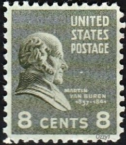 USA 1938 Sc#813 8c Olive Green Martin Van Buren MINT-VF-OG-NH.