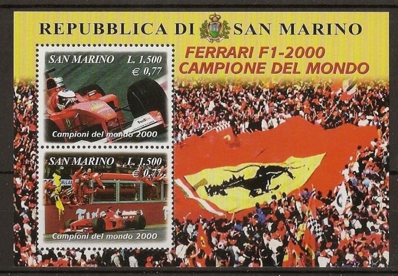 San Marino 2001 Ferrari + Schumacher MS1805 MNH