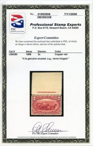 US SCOTT #286 MINT-XF-OG-NH W/ PSE CERT