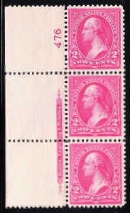 MOstamps - US #267a Mint OG NH Plate # Strip of 3 - Lot # MO-3A SCV $200