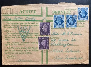 1940s England On active Service Censored Cover to Wellington New Zealand