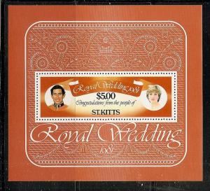 St.Kitts   81 MNH 1981 $5.Royal Wedding Sheet