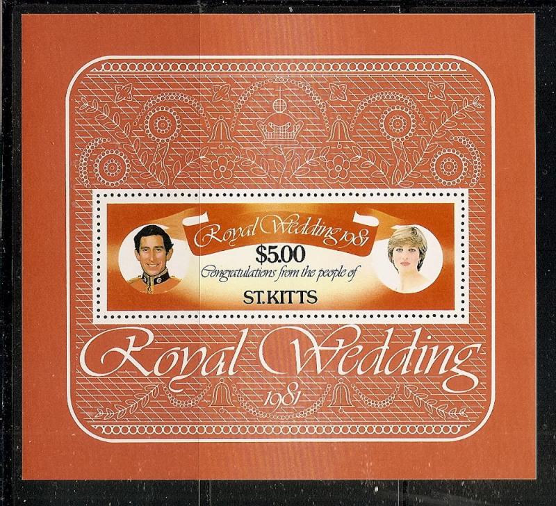 St.Kitts   81 MNH 1981 $5.Royal Wedding Sheet