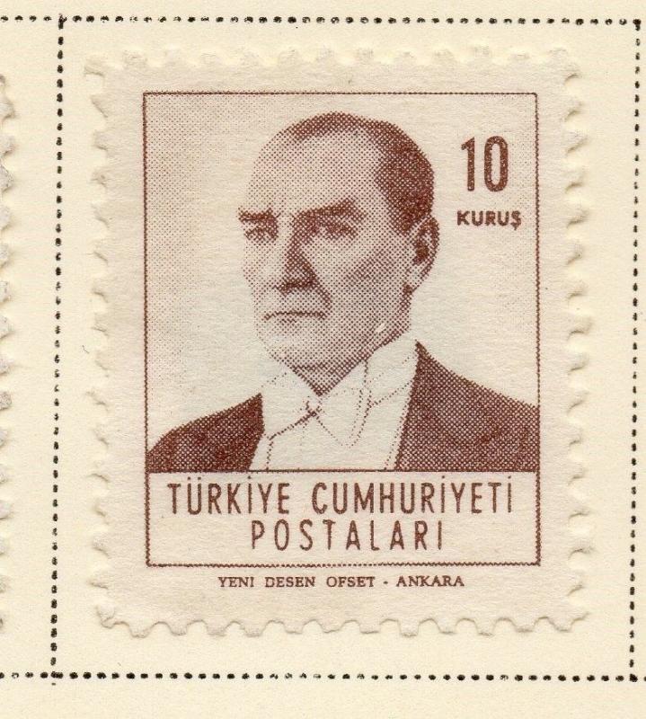Turkey 1961-62 Early Issue Fine Mint Hinged 10k. 093603
