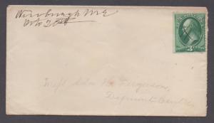 **US 19th Century Cover, Newburg, ME, M/S Cancel  DPO2 To MA