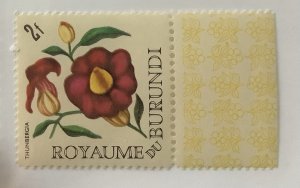 Burundi 1966 Scott 144 MNH - 2fr,  flowers, Thunbergia lancifolia