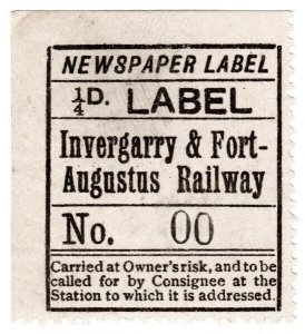 (I.B) Invergarry & Fort Augustus Railway : Newspaper Parcel ¼d