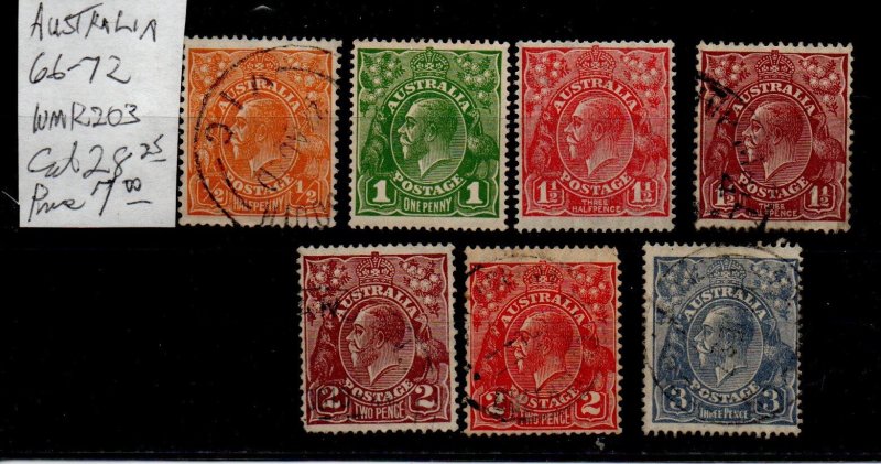 Australia 66-72 Used Wmk. 203