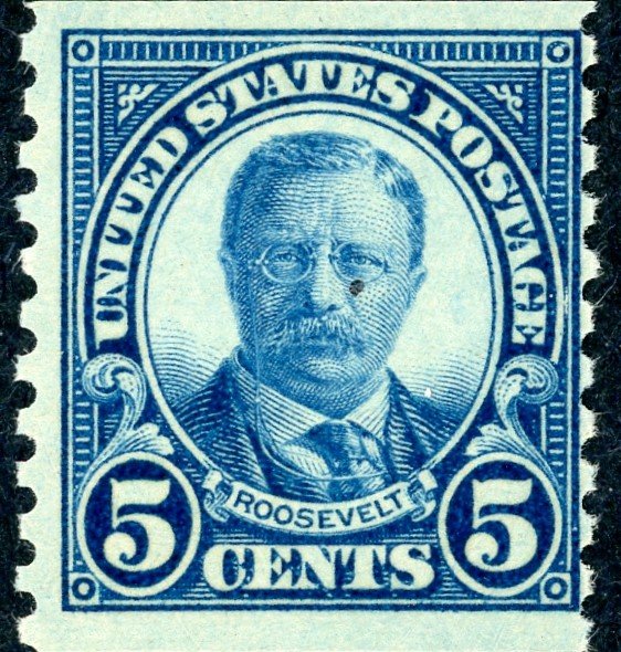 #602 – 1924 5c Theodore Roosevelt, dark blue.  MNH OG.