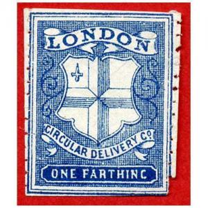 Circular Delivery SGCD31 London 1/4d deep blue unused