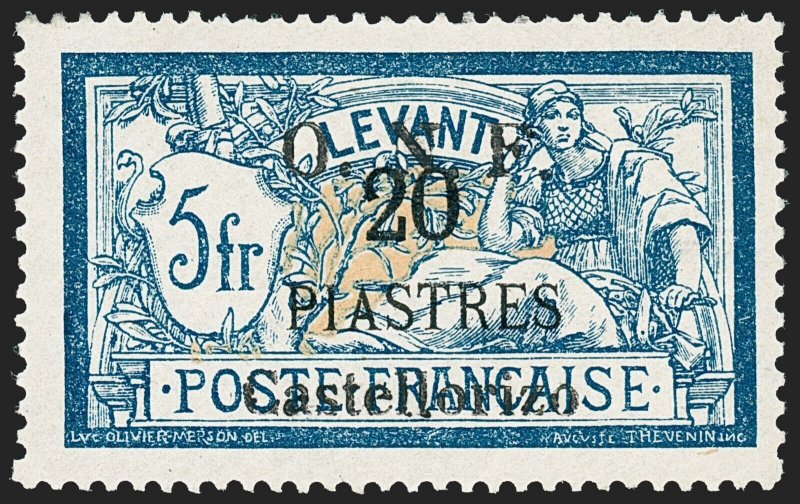 MOMEN: FRENCH CASTELLORIZO SC #28 1920 MINT OG H $400 LOT #68680*