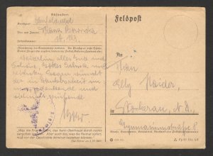 GERMANY FELDPOST POSTCARD, 10.129 - 1942.