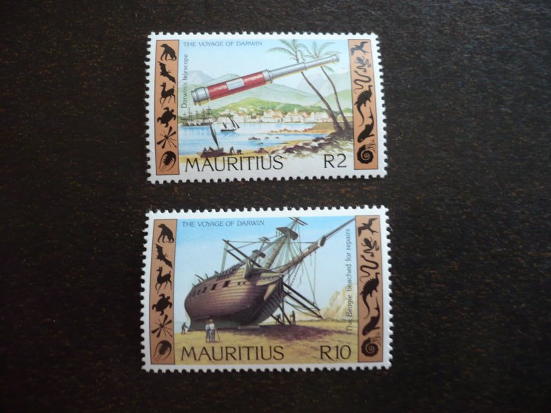 Stamps - Mauritius - Scott# 545, 547 - Mint Never Hinged Part Set of 2 Stamps