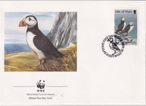 SA23h Isle of Man 1989 Birds - WWF, Puffin FDC