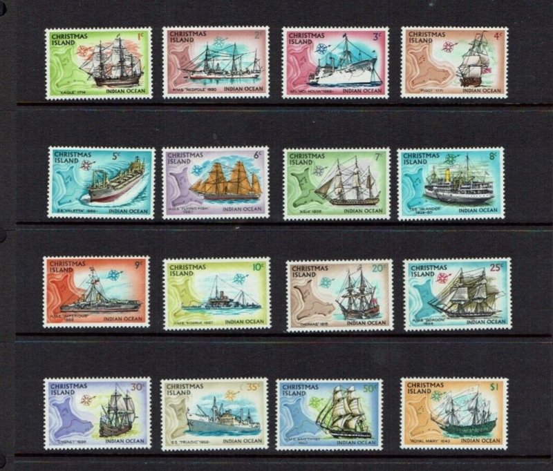 Christmas Island: 1972, Ships definitive set, MNH 